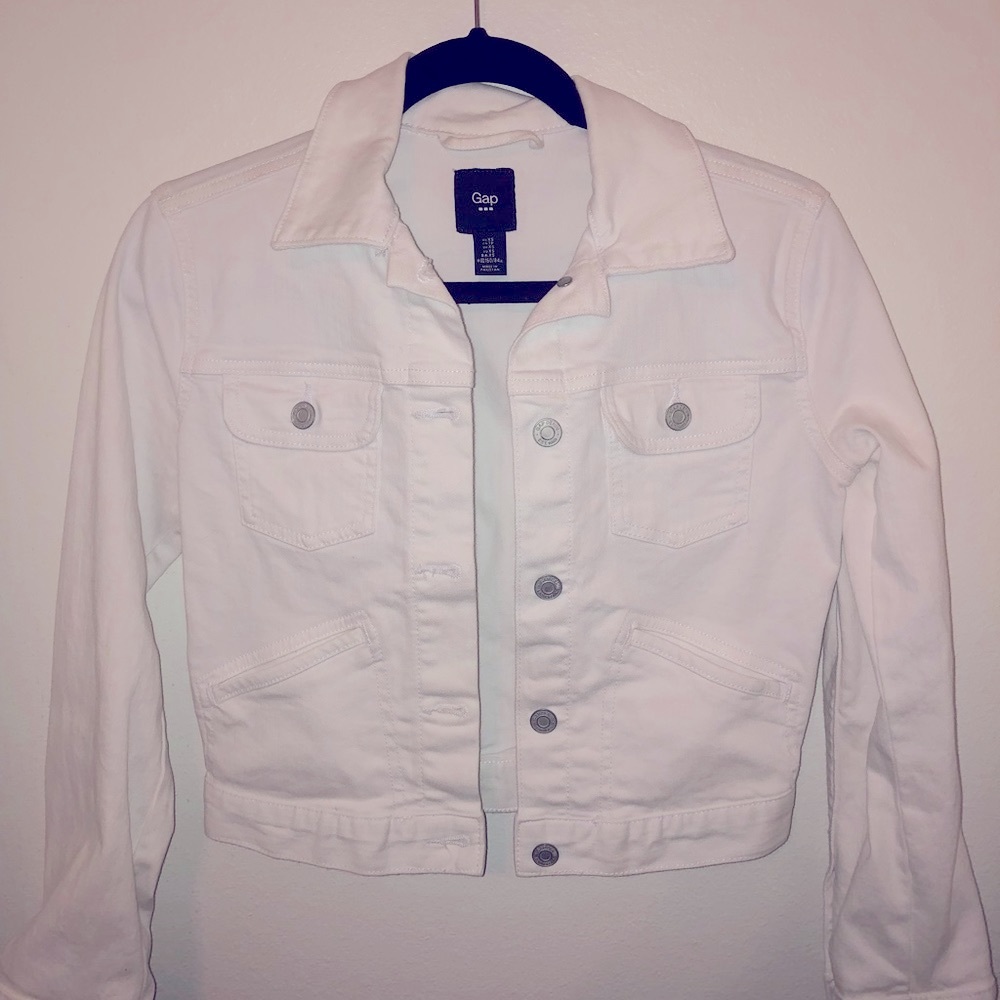 Gap white denim jacket